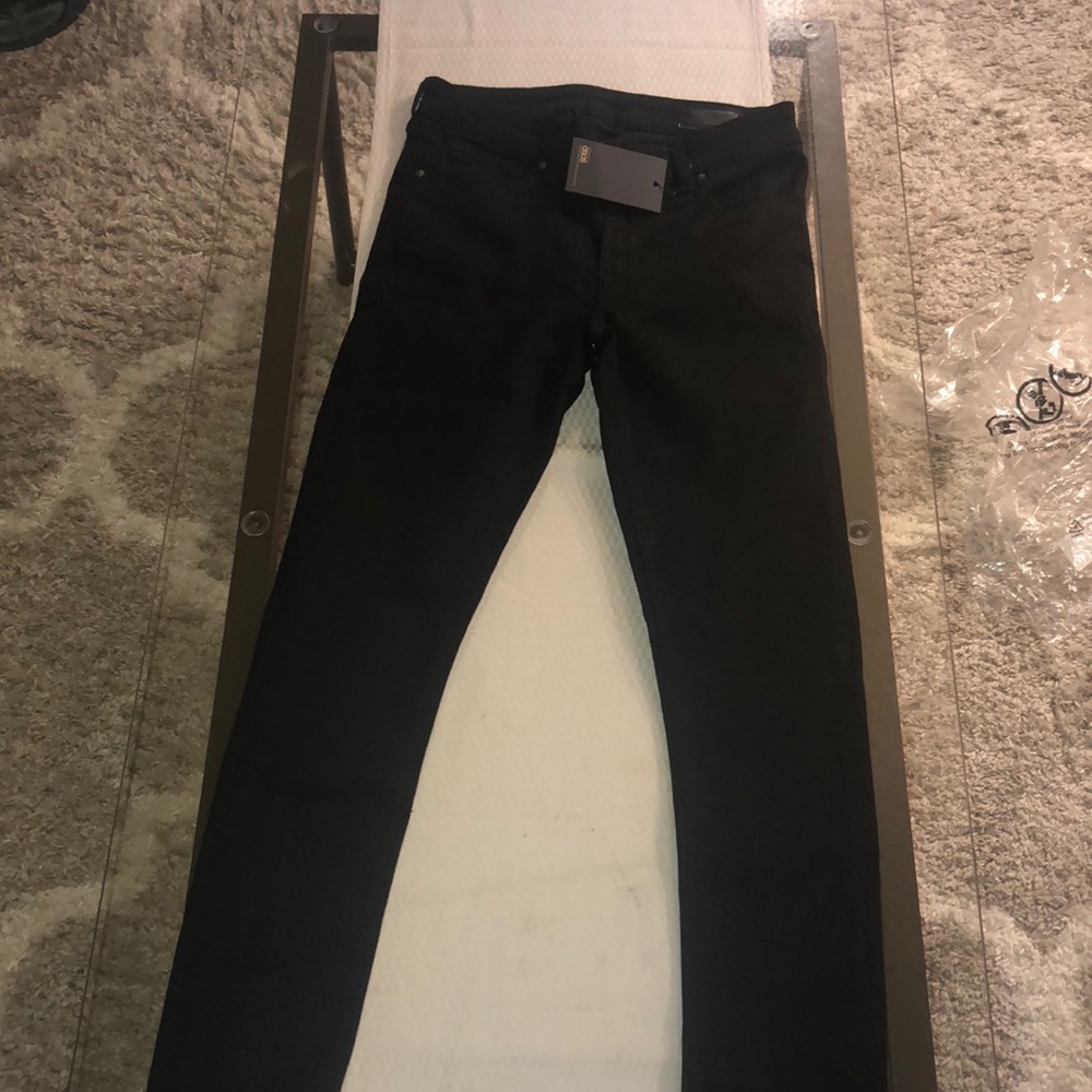 Black midi waist jeans